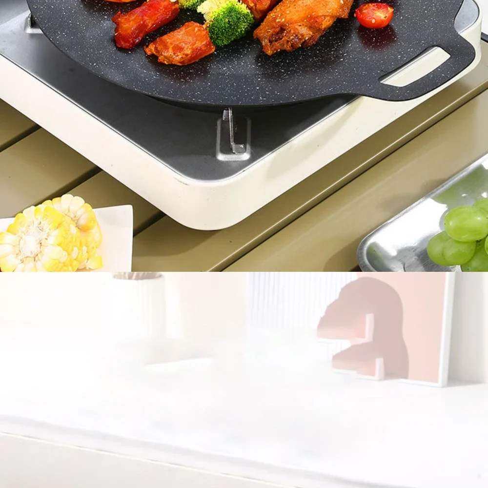 Braten runde Pfannen koreanische Aluminium Antihaft-Grill platte Bratpfanne Grill Grill Grill im Freien Gusseisen Grill Grill pfannen – Detail 2