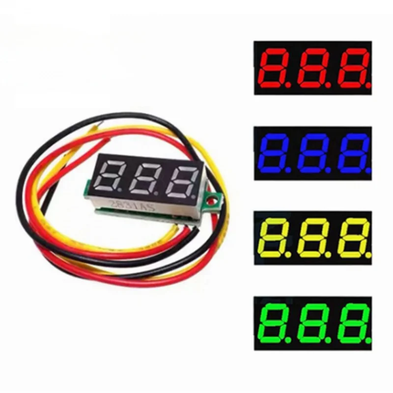 

0.28Ultra-Small Digital Voltmeter Digital Display Adjustable Three LineDC0-100V Battery Voltage Meter
