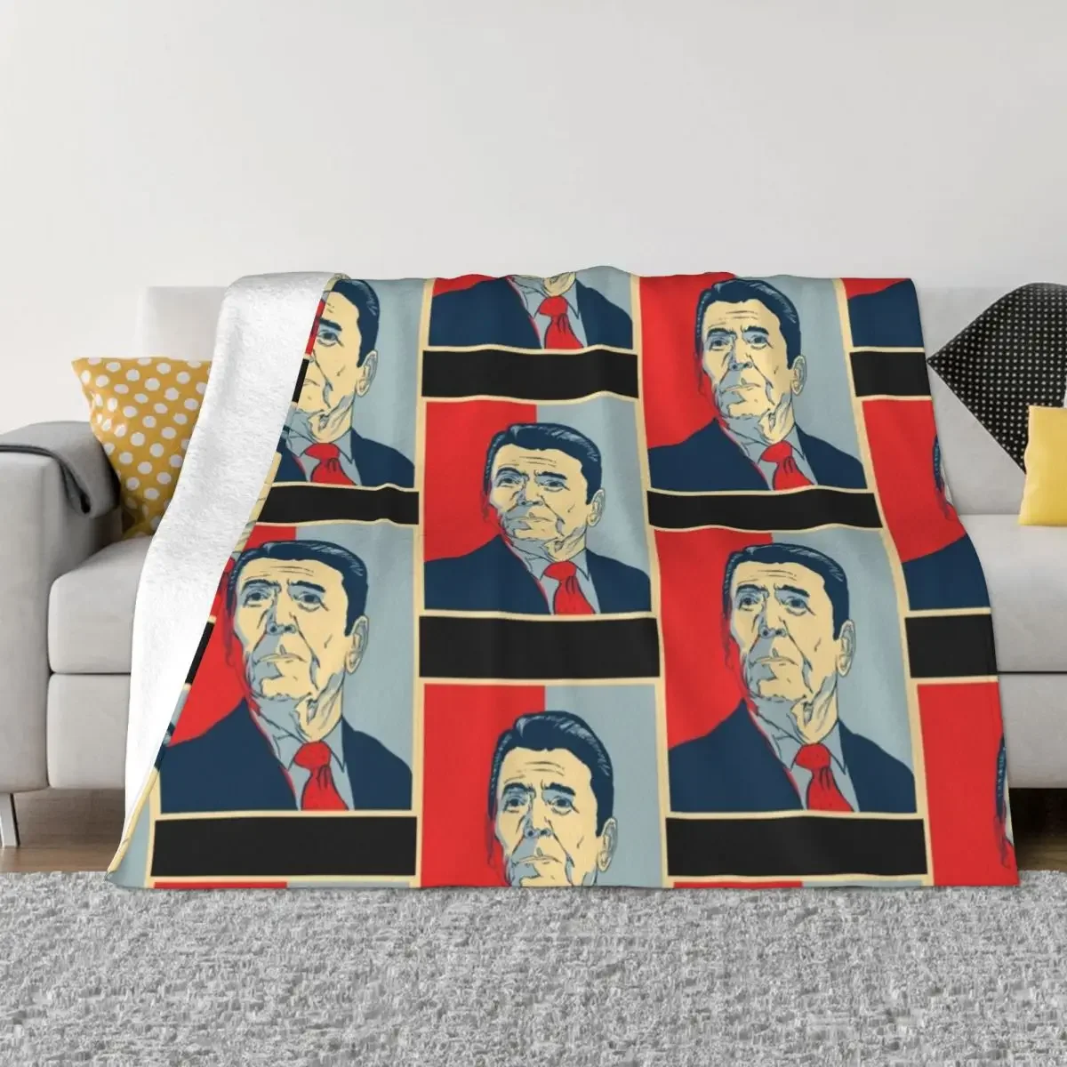 ronald reagan Throw Blanket Stuffeds Single Summer Beddings Hairy Blankets