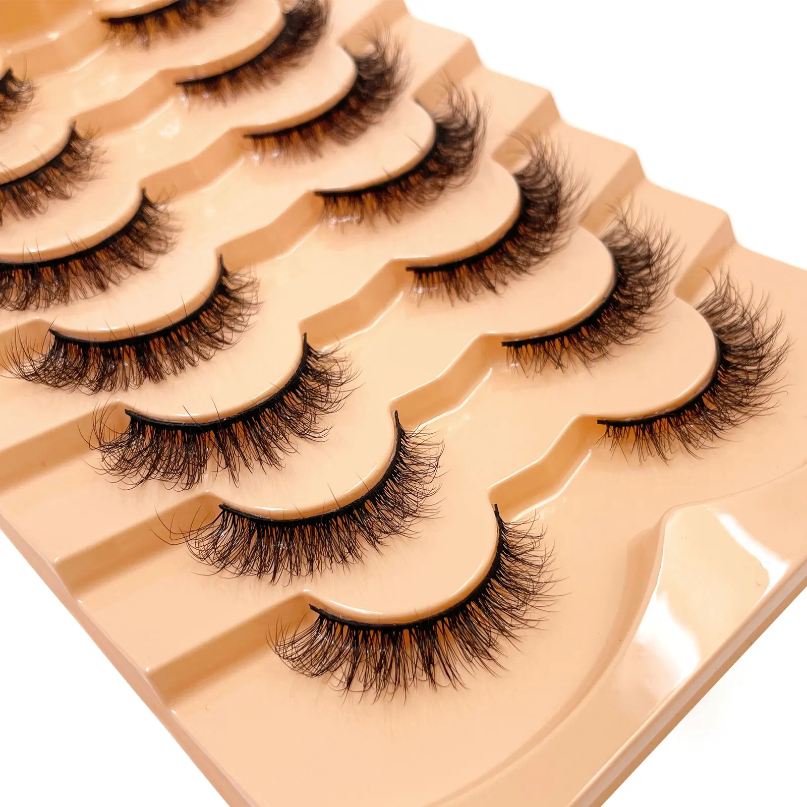 Neue 7 Paar Dicke, 3D-Simulierte Nerzfell-Falschwimpern Kurze, Dramatische Falschwimpern Großhandel Komplette Linie Falsche Wimpern – Detail 7
