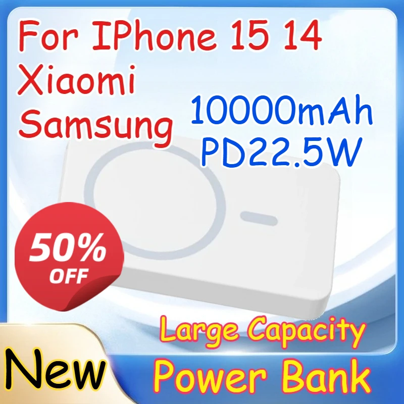 

Power Bank 10000mAh 22.5W Fast for IPhone 15 14 13 Xiaomi Samsung Charging Magnetic Wireless Charger Powerbank