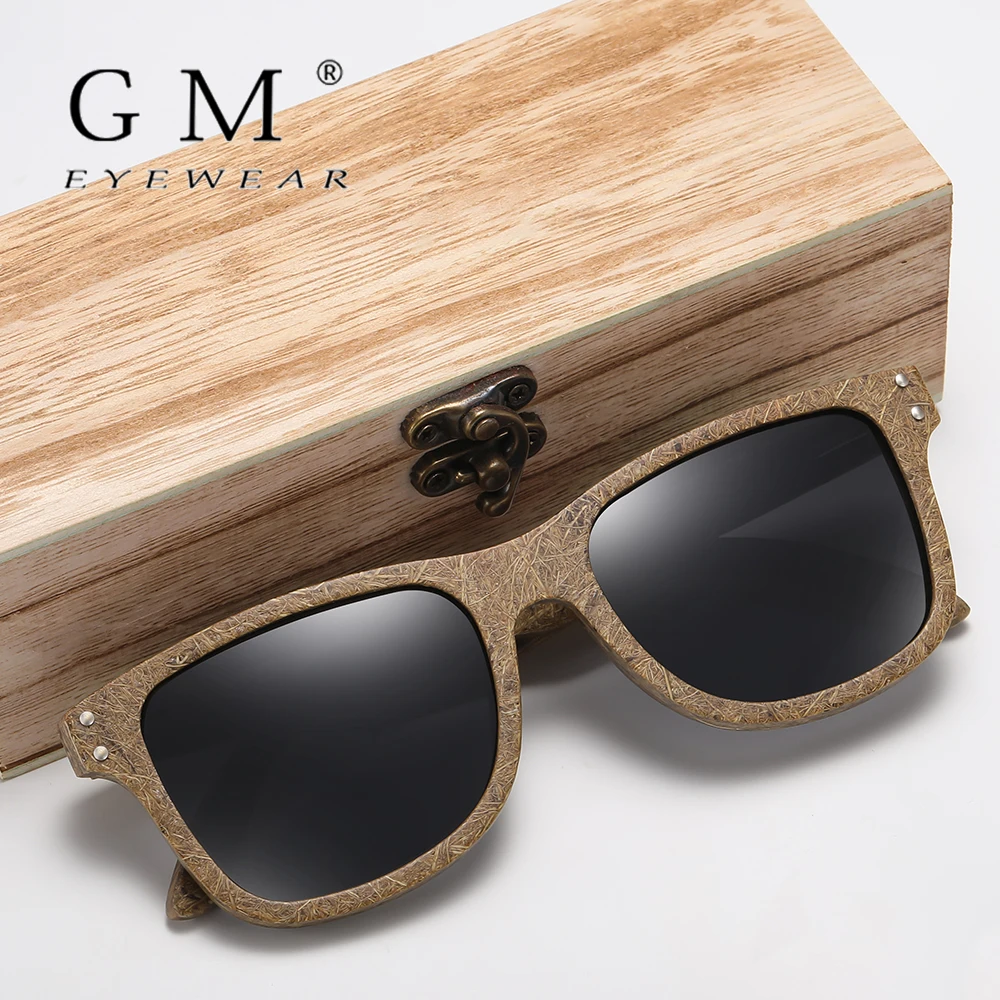 GM brand coconut fiber sunglasses Eco-friendly  new wood,made  polarized UV400 protection natural degradation glasses 3835