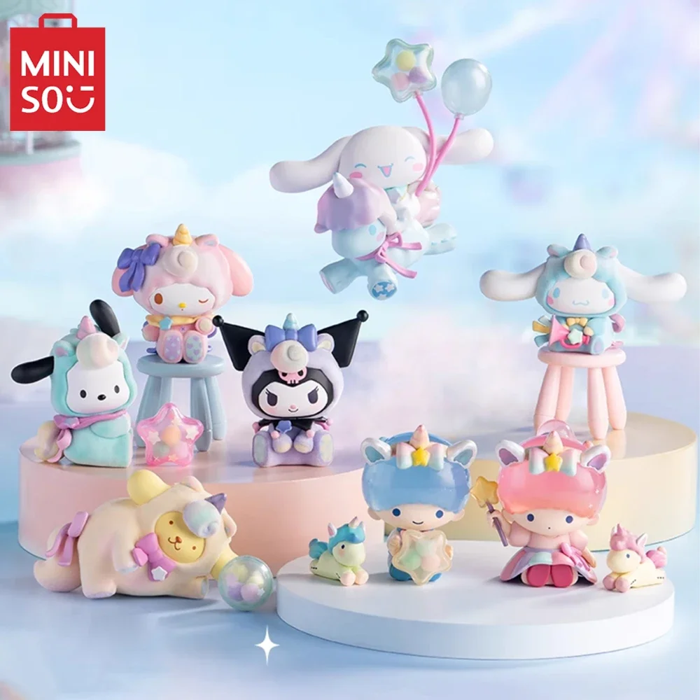 MINISO Anime Kuromi My Melody Cinnamoroll Little Twin Star Fantasy Paradise Series Blind Box Model Doll Toys Desktop Decorations