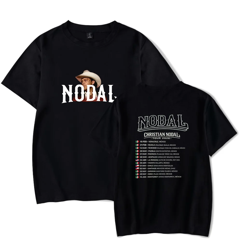 Camiseta Christian Nodal 2026, Mercancía de la Gira Christian Nodal, Cuello Redondo, Manga Corta, para Hombre y Mujer, Estilo Casual