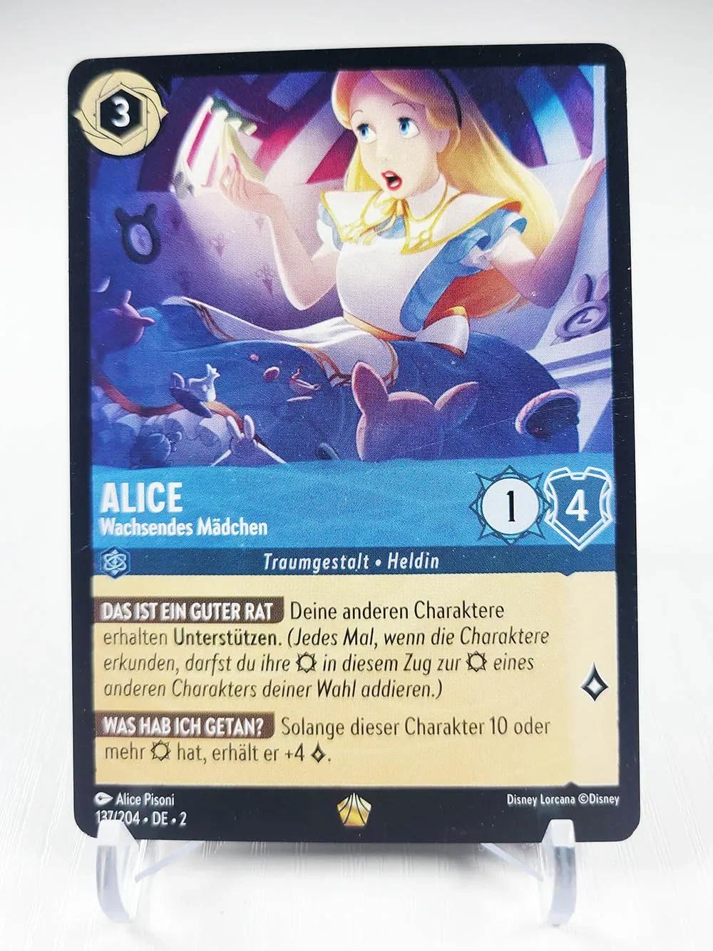 Lorcana Proxy Chapter 2. Rise of the Floodborn NoneFoil Deutsch – Alice Arthur Belle Schneewittchen TCG-Spielkarten