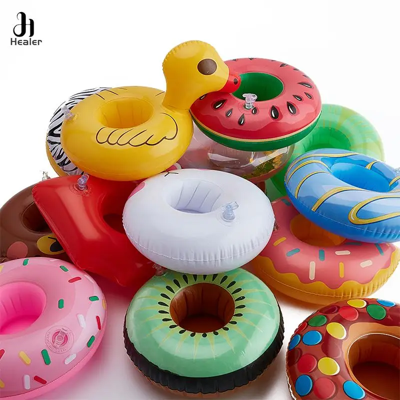 Mini Floating Cup Inflatable Diamond Drinks Cup Holder Pool Floats Bar Coasters Floatation Devices Pink Toy Drink Holder