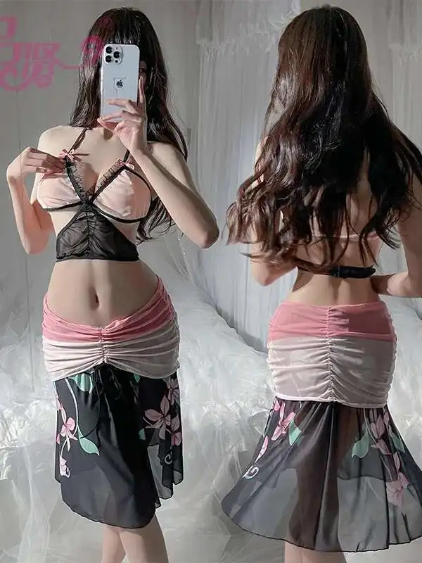 Conjunto de pijama de satén con estampado Floral para mujer, camisola con cuello en V y pantalones cortos elásticos suaves, ropa de casa elegante de verano, conjuntos de vestidos B129