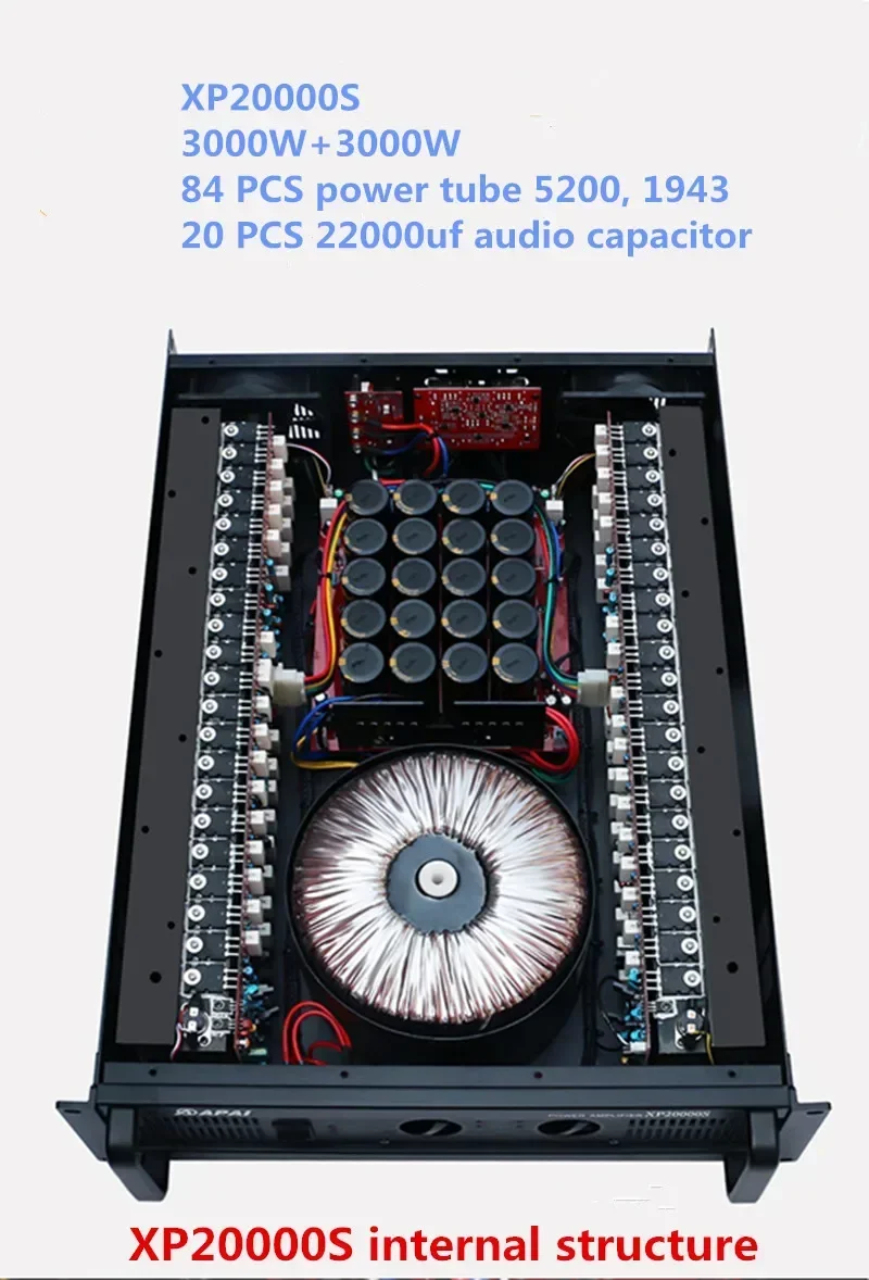 XP20000S 84 قطعة C5200 A1943 3000 واط + 3000 واط المهنية المنزلية النقية الخلفية KTV مؤتمر في الهواء الطلق مرحلة الأداء مضخم الصوت