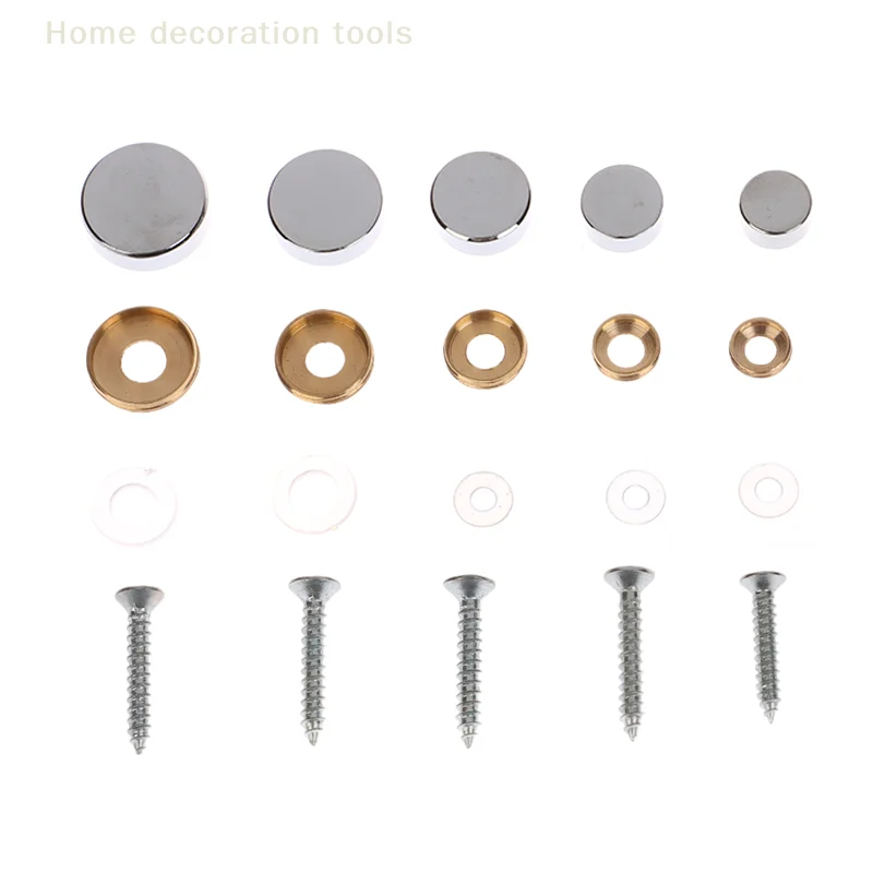 12 مجموعة موثوقة من مواجهات تثبيت الترباس، 10-18 مم مسامير غطاء برغي مرآة مزخرفة لافتات وتثبيت الإعلان