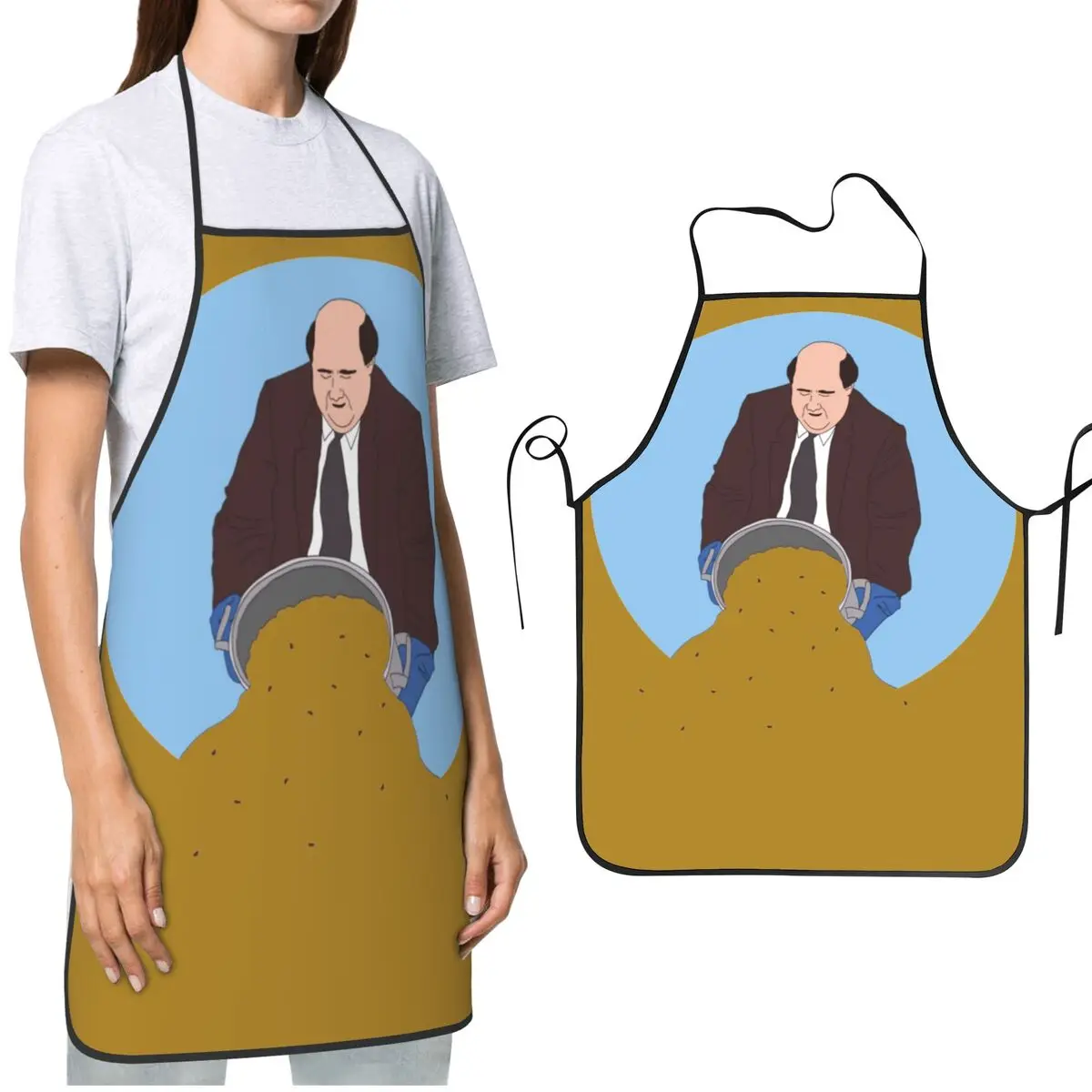 Adjustable Tie Chef Apron Water & Oil Resistant Parody Baking Aprons for Men Women Chef