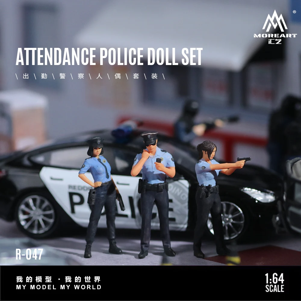 

More Art 1:64 On-Duty Police Doll Set, Resin Decoration Figure Model for Gift&Display&Collection