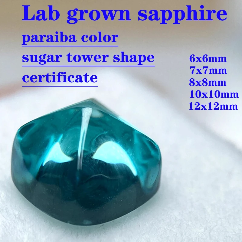

Paraiba Sugar Tower Shape Lab Grown Diamond for DIY Jewelry Making Materials VVS1 AGL Certificate Charms Gemstone Wholesale