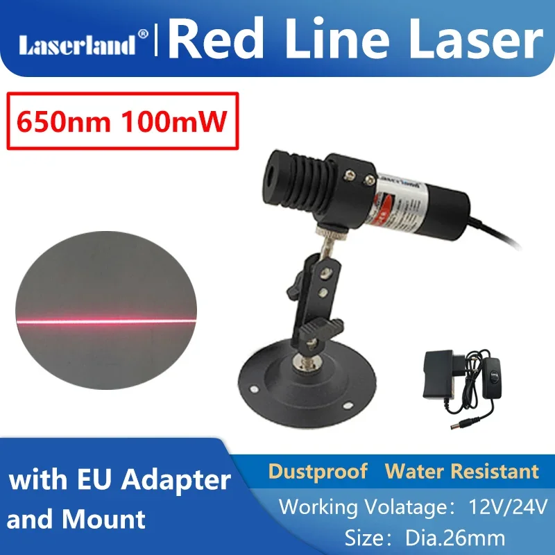 Imagem -06 - Focalizável Resistente à Água à Prova de Poeira Módulo de Linha Laser Vermelho Alinhamento de Serragem Marcenaria 26 mm 650nm