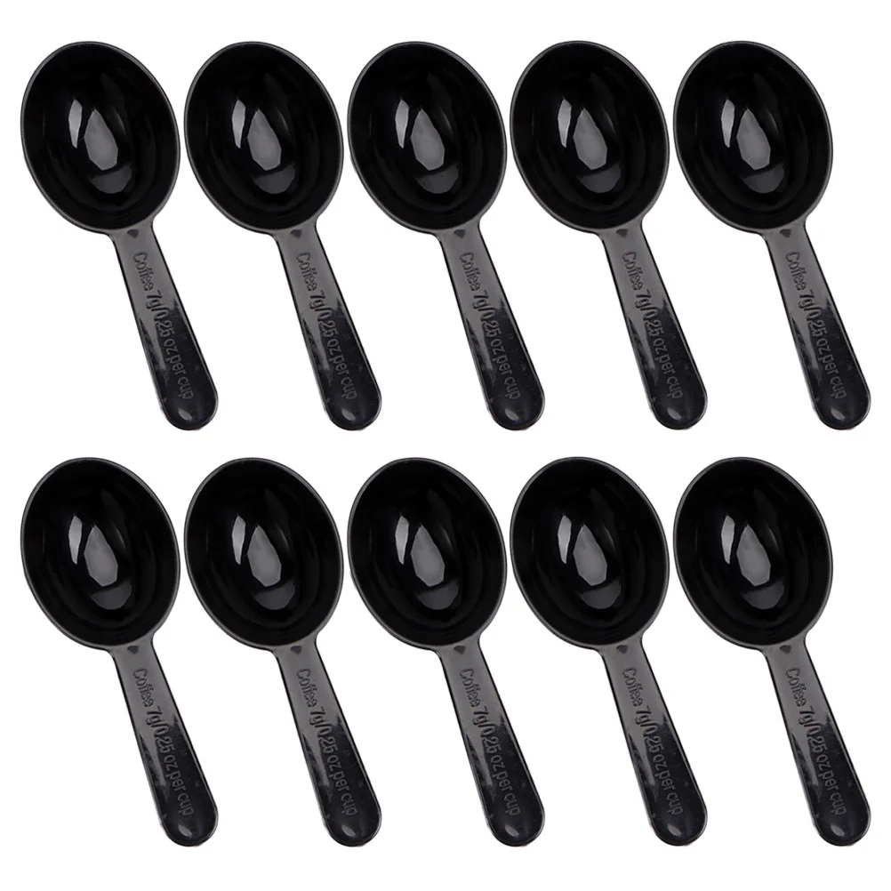 10 Pcs Coffee Measure Scoop Bean Measuring Spoon Practical Teaspoon Portable Black Pp