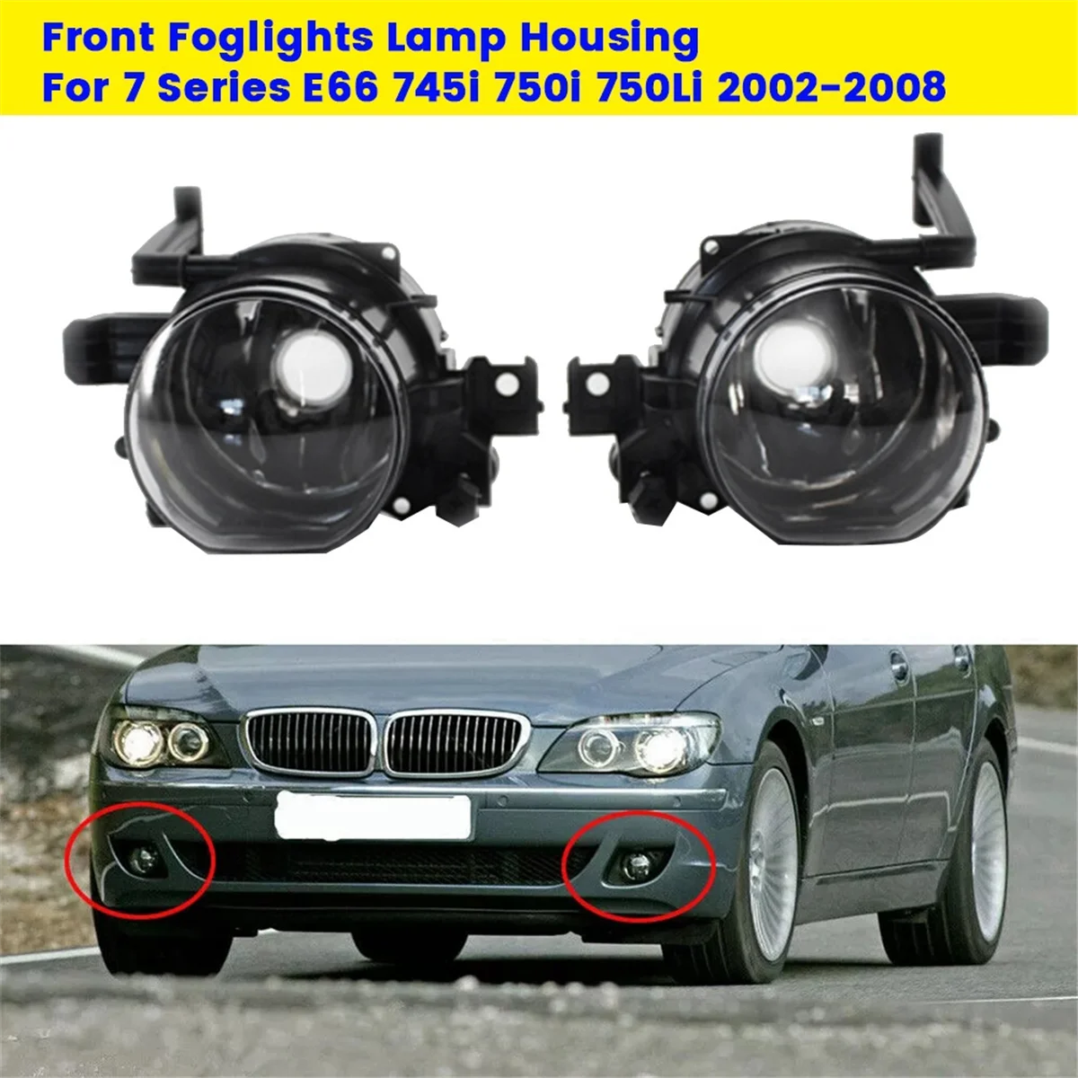 الكلاسيكية 1 زوج الجبهة فوجلايتس مصباح الإسكان 63176943415 63176943416 لسيارات BMW 7 Series E65 E66 730i 735i 740i 745i 760i 2002-2008