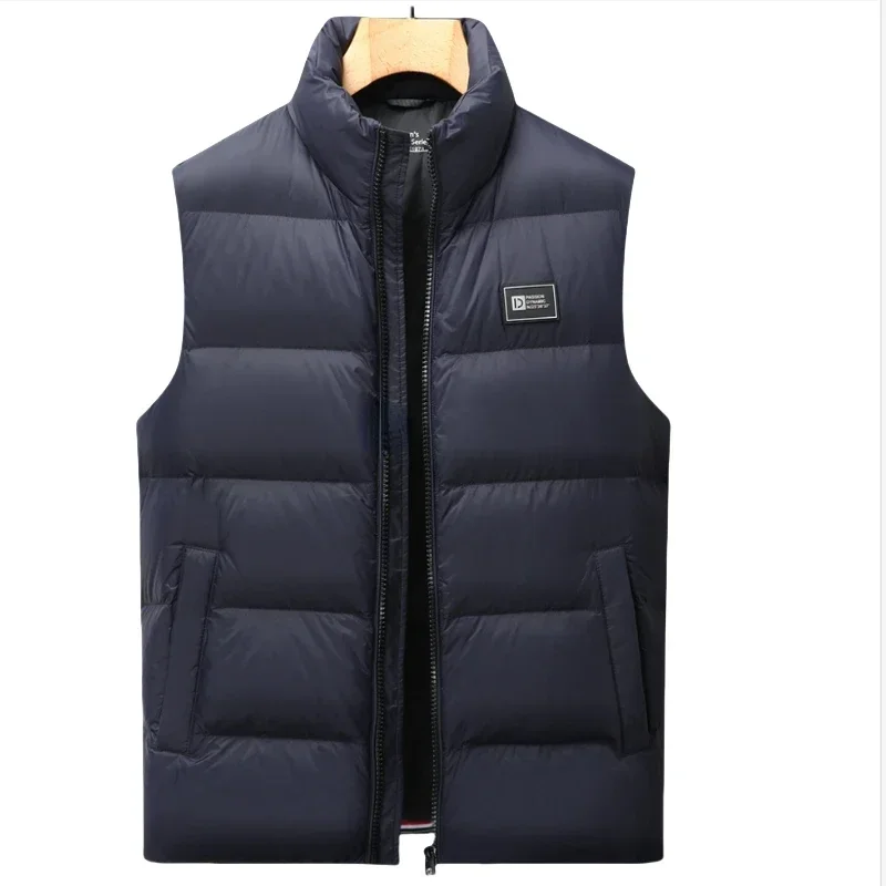 

YEAE White Duck Down Vest Men's Outer Wear Winter Men's Thickened Jacket Stand Collar Warm Cold Men's Vest