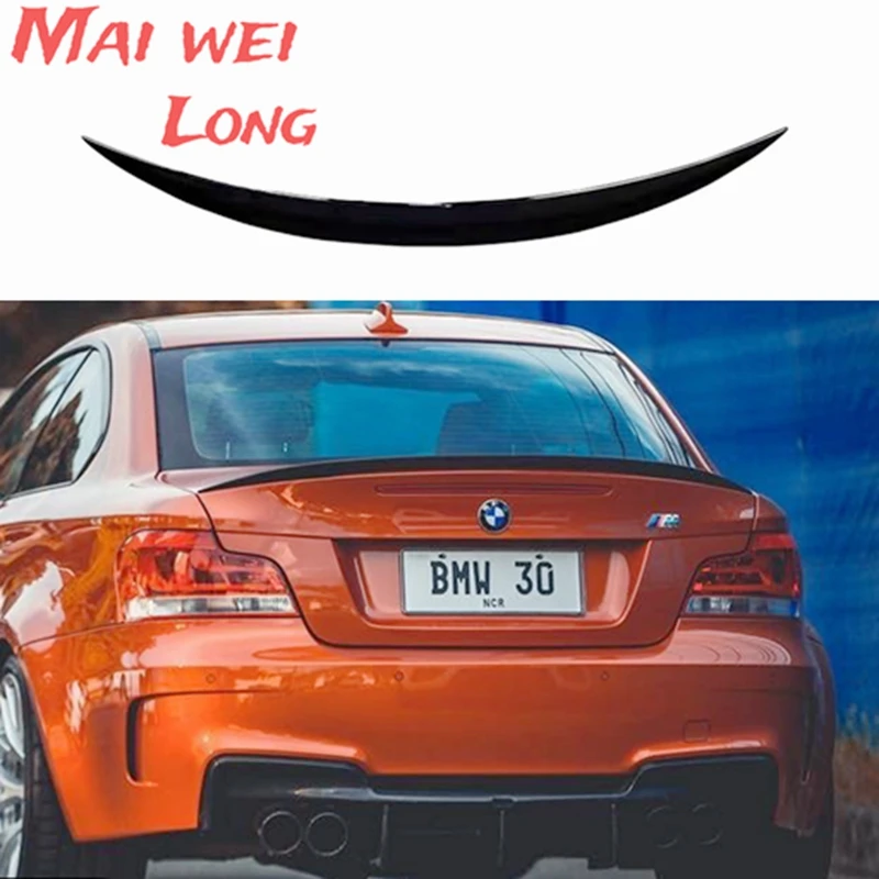 Gloss Black & Carbon-printing Abs Rear Spoiler Car Wing For Bmw 1 Series 2-door Coupe E82 E88 1m 2007 - 2013