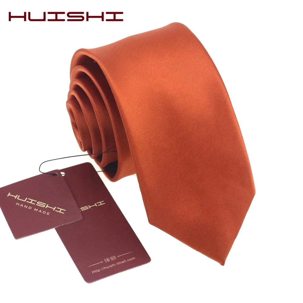 Solid Color Classic Men\'s Ties Fashion Design Slim Orange Neck Ties For Men Shirt Collar Accessorie Striped Plaid Wed Tie Cravat