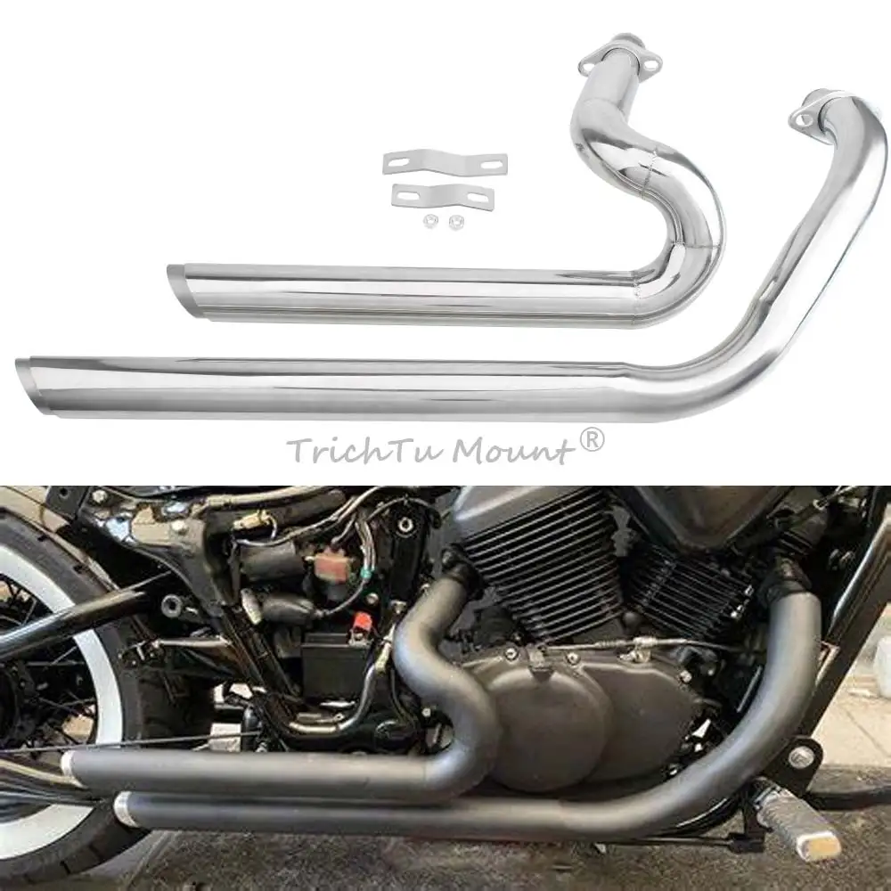 Motorcycle Chrome Exhaust Pipe Muffler Removable Silencer For Honda Shadow VLX 600 VLX 400 VT600C VT600CD Deluxe VT400 1988-2008