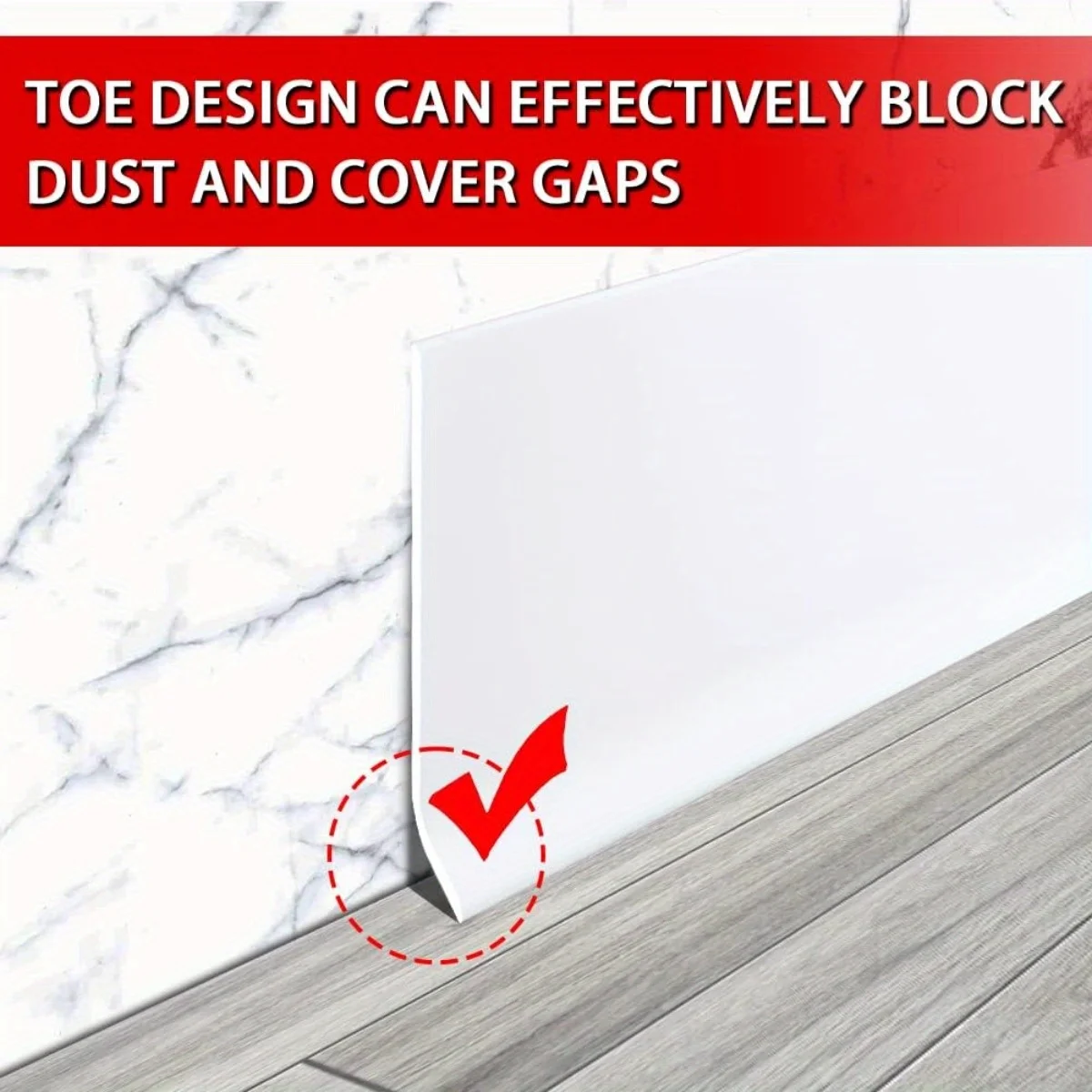 

300CM Flexible Self-Adhesive Vinyl Wall Base Molding Trim-Peel and Stick Design,Weather-Resistant Wall Decor Dust Cover Molding