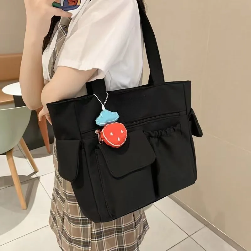 Bolsos de lona de gran capacidad para mujer, bandoleras tipo mensajero Harajuku para estudiantes universitarios