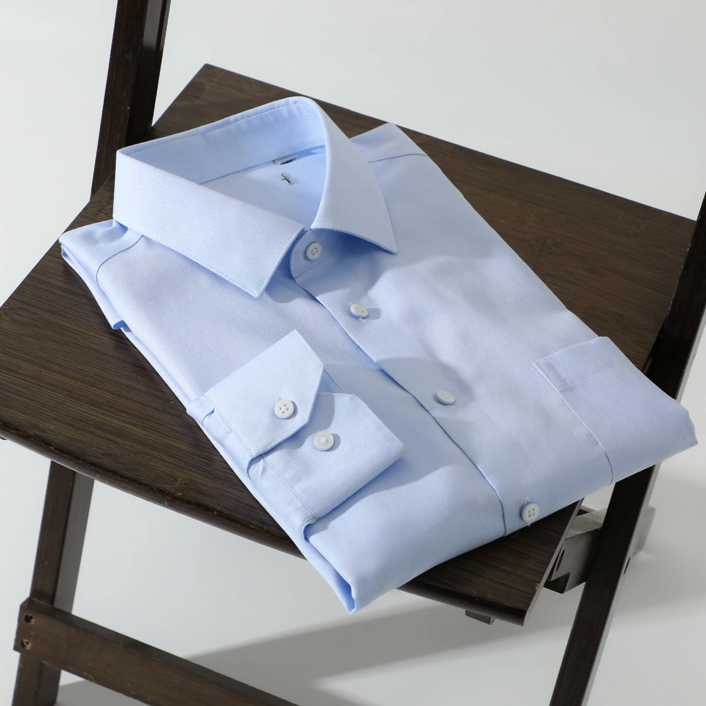 

Men's Business Casual Long Sleeve Shirt Pure Cotton No-iron Standard Fit Breathable Thin Youth Daily Wear Pure Color Shirt