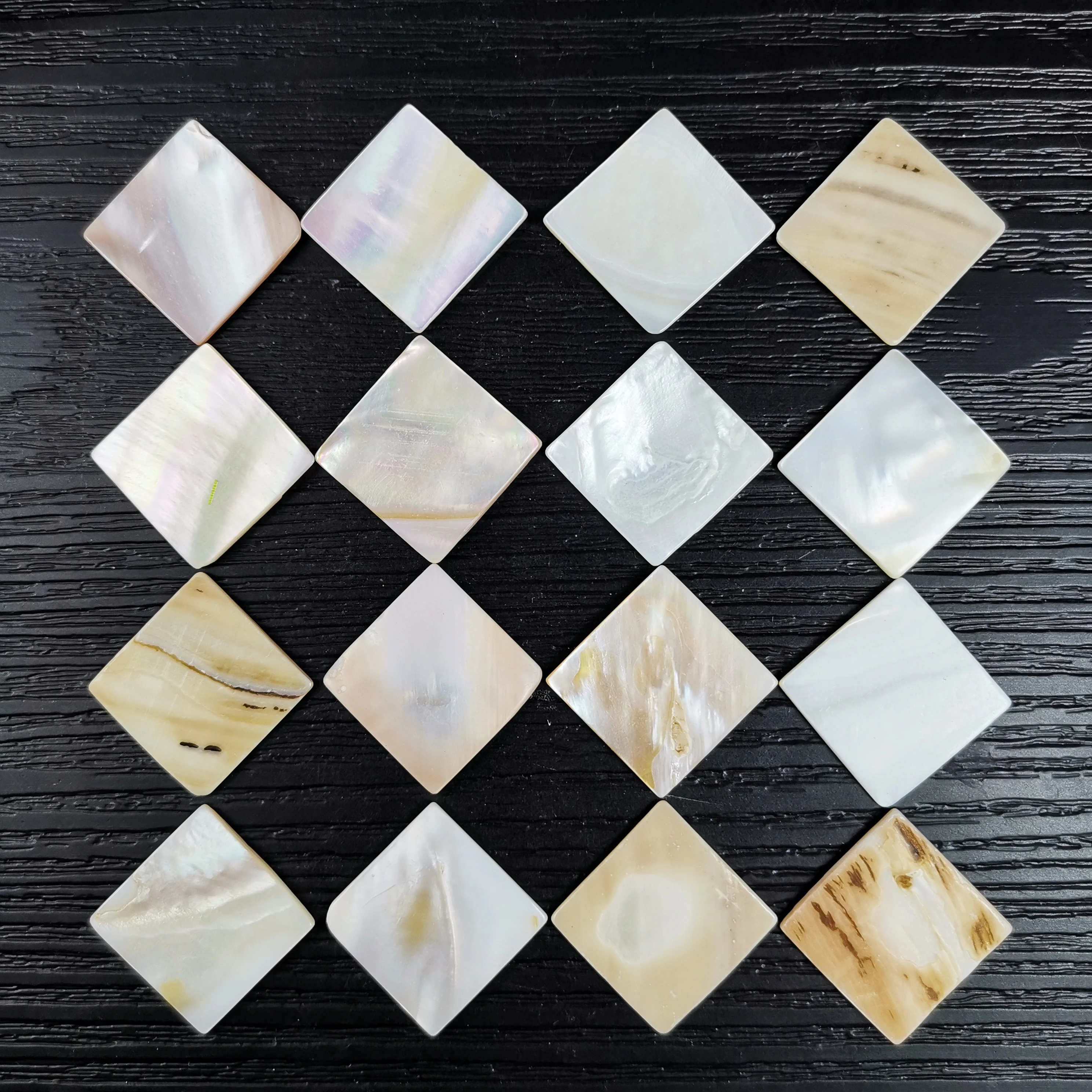 5PC Natural White Mother of Pearl Seashell Laser Square Charms Rectangle Beads Spacer Scrapbook Jewelry Findings Components 20MM