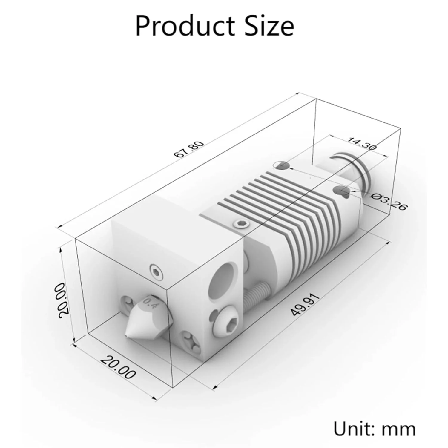 Głowica drukująca do ekstrudera Anet ET4 / ET5, zestaw ekstrudera do Anet ET4 Pro, akcesoria do drukarki 3D — zdjęcie produktu 4