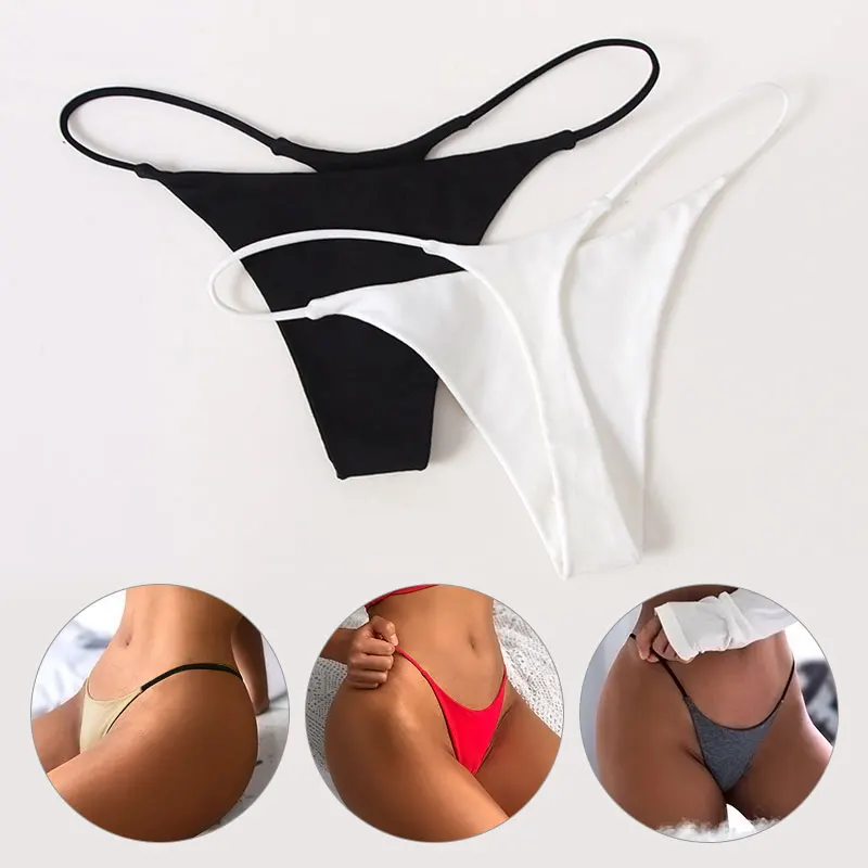 Women T-back Thong Panties Slim Seamless G-String Panties Underwear Sexy Low Waist Bikini Panties Ladies Brief Lingere Underpant