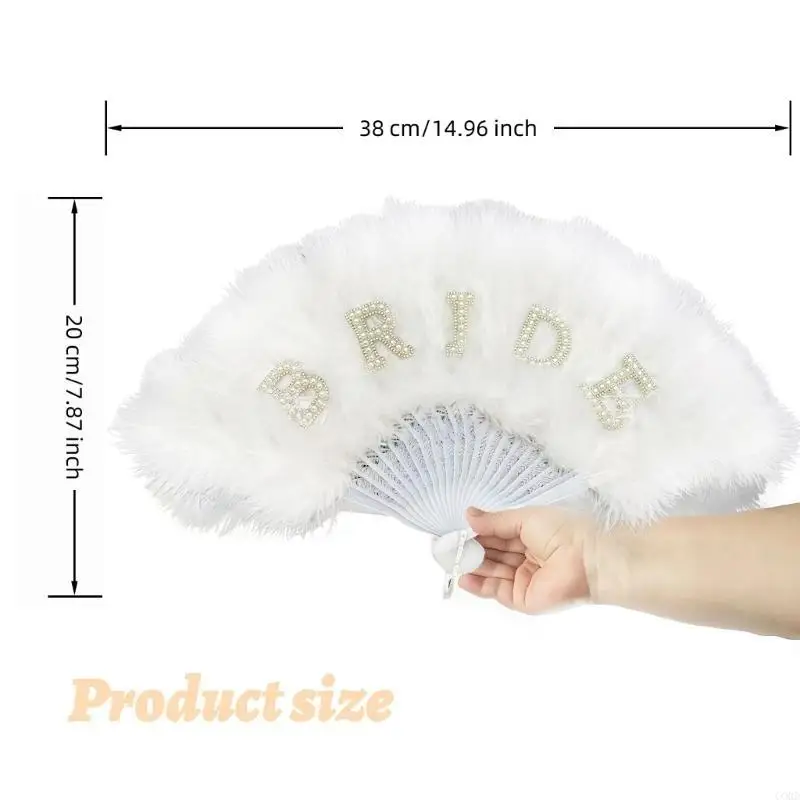 CORD Soft White Hand Fan For Bride Wedding Party Decoration Photography Accessory