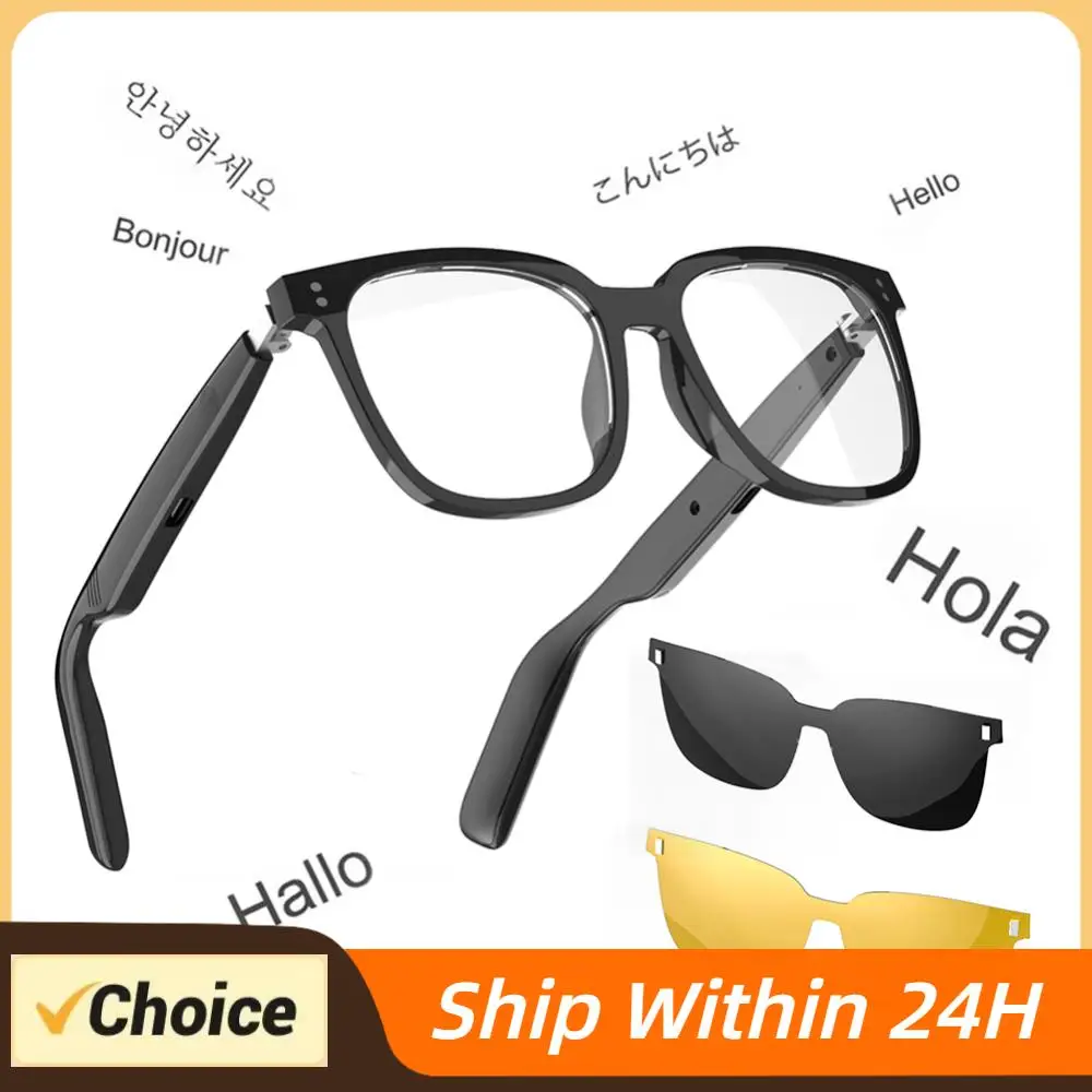 

AI Smart Translate Eyeglasses 144 Languages Audio Music Call Sunglasses Polarized Lens Smart Glasses for Business Travel Meeting