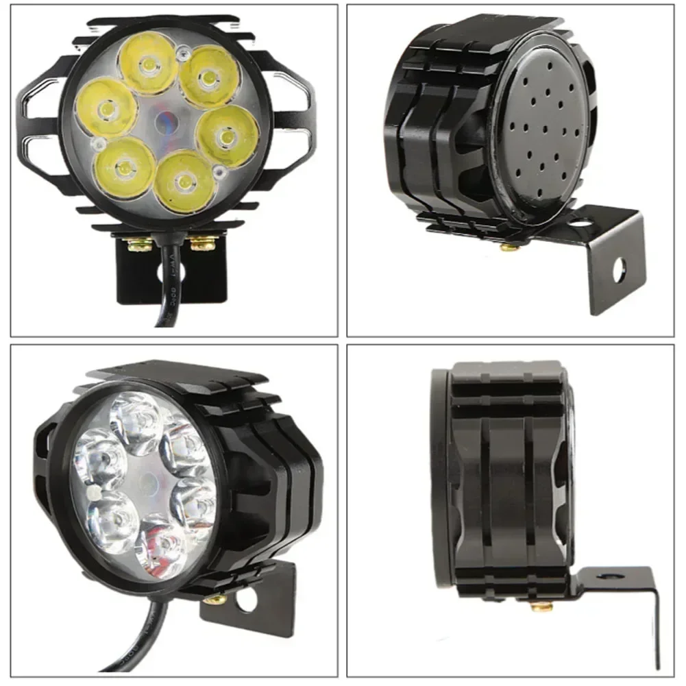 1Pc Lights Ebike Front Light AL6061 For 36V 48V Battery Horn Headlight Functional Front Light Electric Bicycles Parts Waterproof