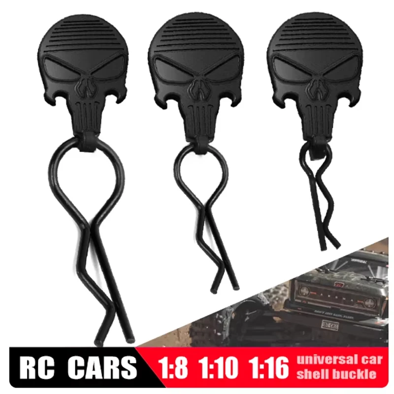 10Pcs Universal RC Car Body Clips with Pull Tabs Black White for 1/8 1/10 1/16 Losi Arrma Axial Redcat HPI HSP view 2