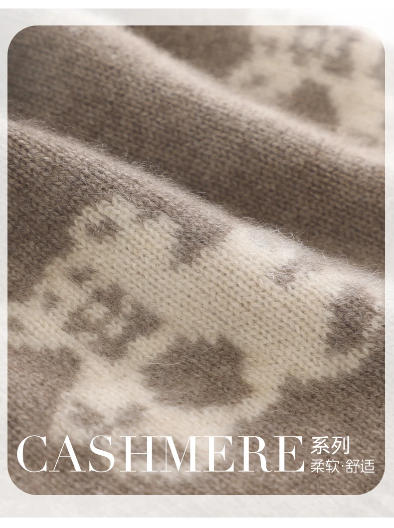 Kinder-Strickmütze aus 100% Kaschmir für Herbst und Winter, warme Wollmütze mit Bommel, Ohrenschutz und niedlichem Jacquard-Bärendesign. – Detail 11
