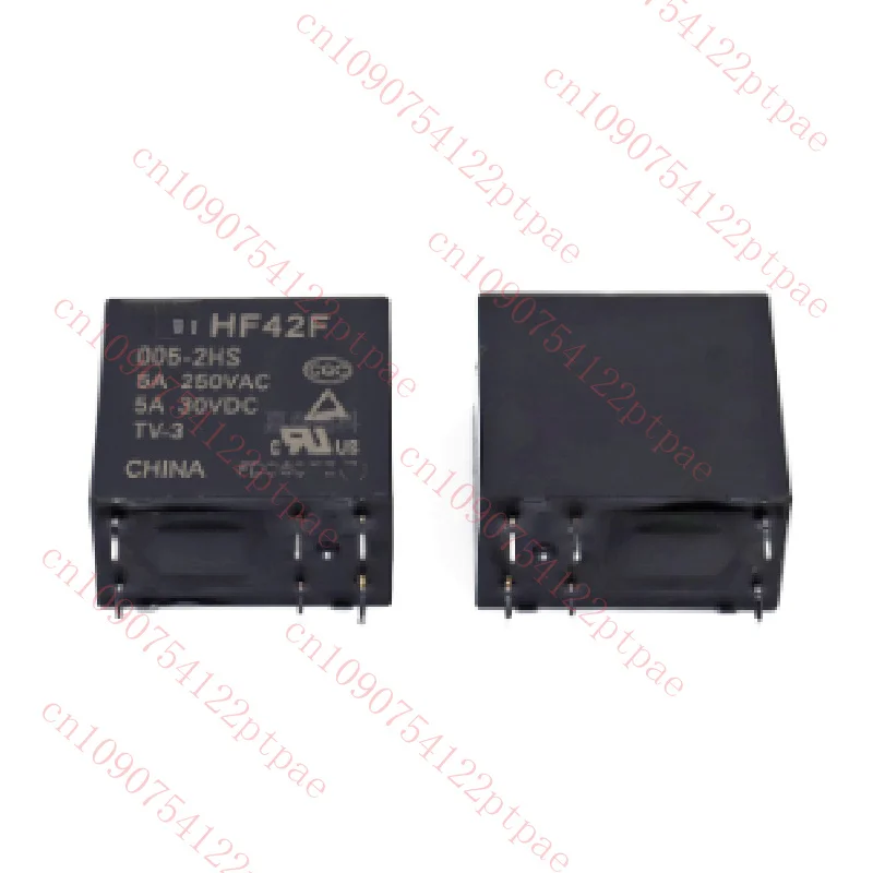 100pcs Power relay HF42F-005-2HS HF42F-012-2HS HF42F-024-2HS 5VDC 12VDC 24VDC 5A 250VAC 6PIN Original New