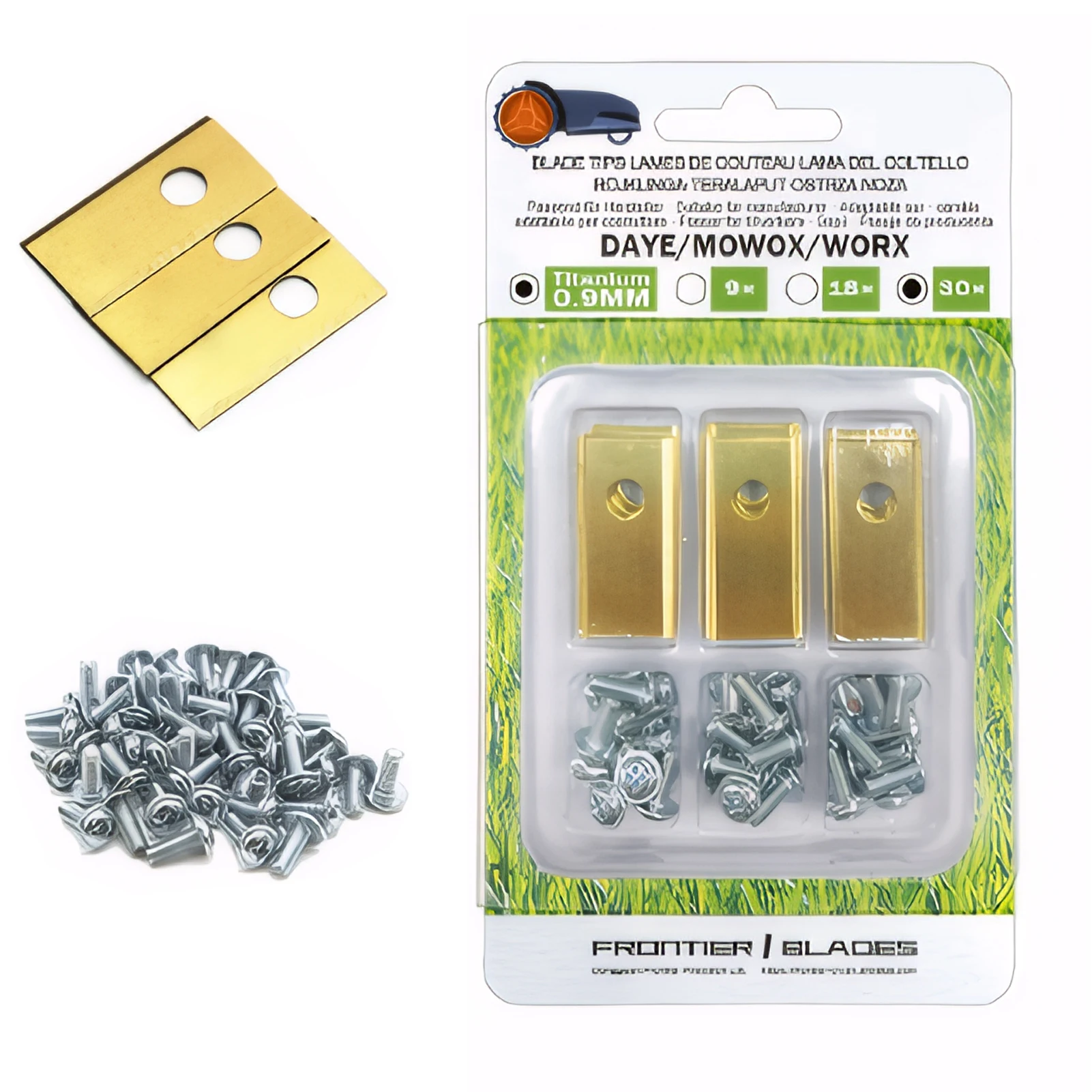 

1 30 Replacement Blades for Mammotion and Series Robotic Titanium Blades, Titanium Blades, Screws Washers, For Work