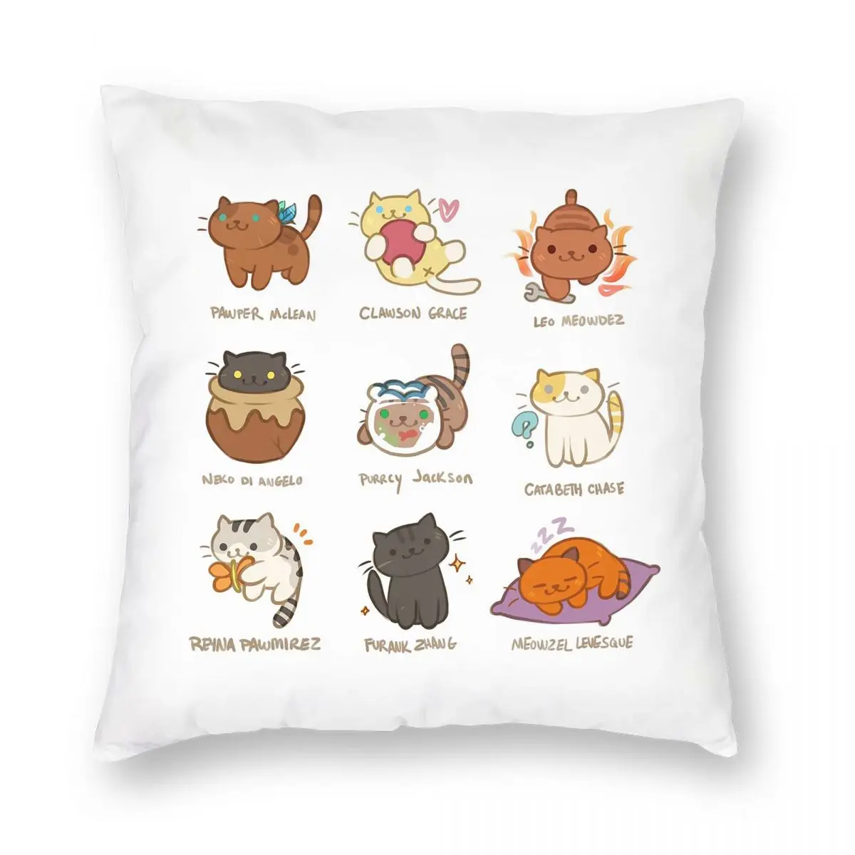 

Purrcy Jackson Square Pillowcase Cushion Cover Comfort Pillow Case Throw Pillow Cover for Home Bedroom Car