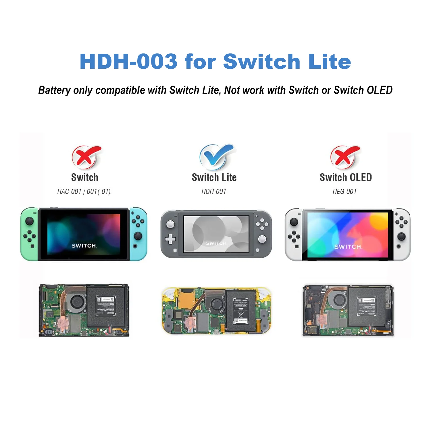 HDH-003 Battery, Upgraded 3570mAh Replacement Battery for Nintendo Switch Lite HDH-001, Rechargeable Li-ion with Install Tool