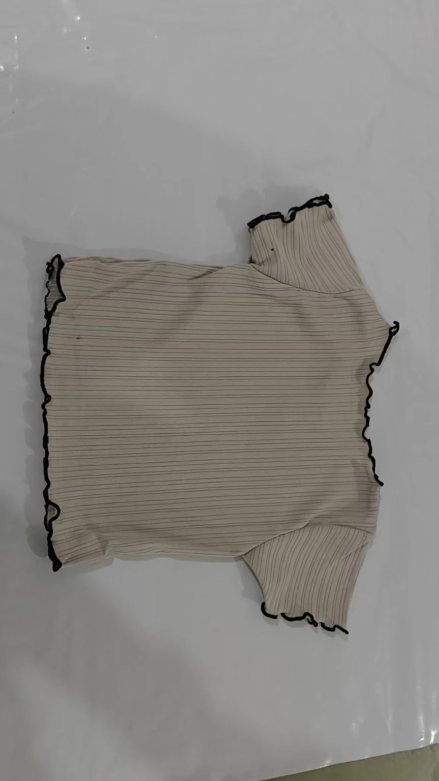 Summer Bowknot Short-Sleeve Girls' Solid Color Casual Top Korean Style Black Ruffle T-Shirt Casual Girls' Baby Wear