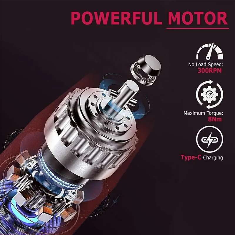 

A53Q-Electric Screwdriver,3.6V Cordless Power Screwdriver,Cordless Drill,32-In-1 S2-Steel Bits,Max 8 N.M,1500 Mah 800 Times