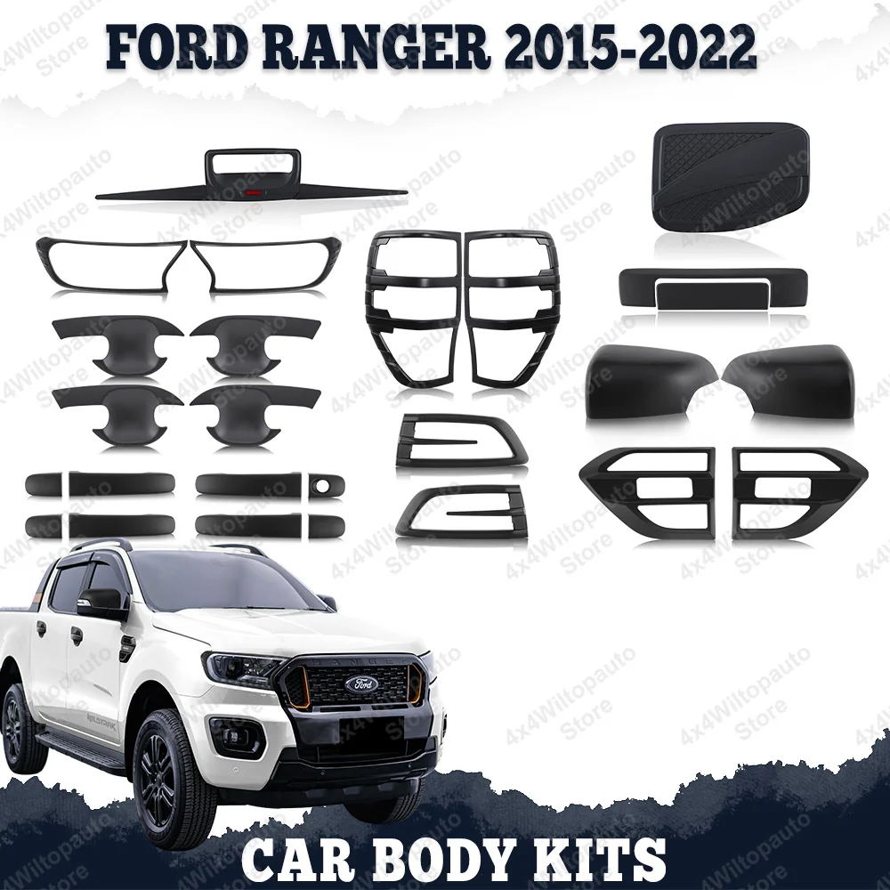 

Headlight Tail Lights Cover For Ford Ranger 2015-2022 T7 T8 XLT XL WILDTRAK Car Body Kits Door Handle Cover Exterior Accessories