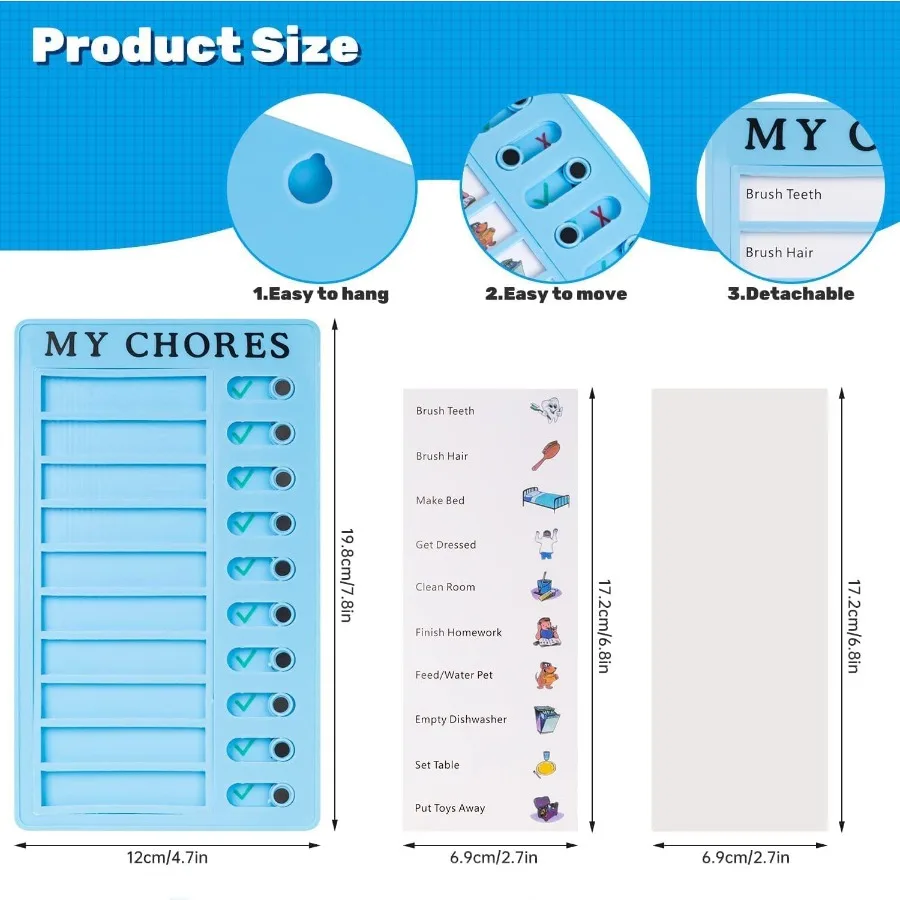 กระดานตรวจสอบงานบ้าน 2 ชิ้น พร้อมบัตรเปล่าสำหรับรายการตรวจสอบประจำวัน กระดานวางแผนสำหรับผู้ใหญ่ ใช้ในบ้านและการเดินทาง