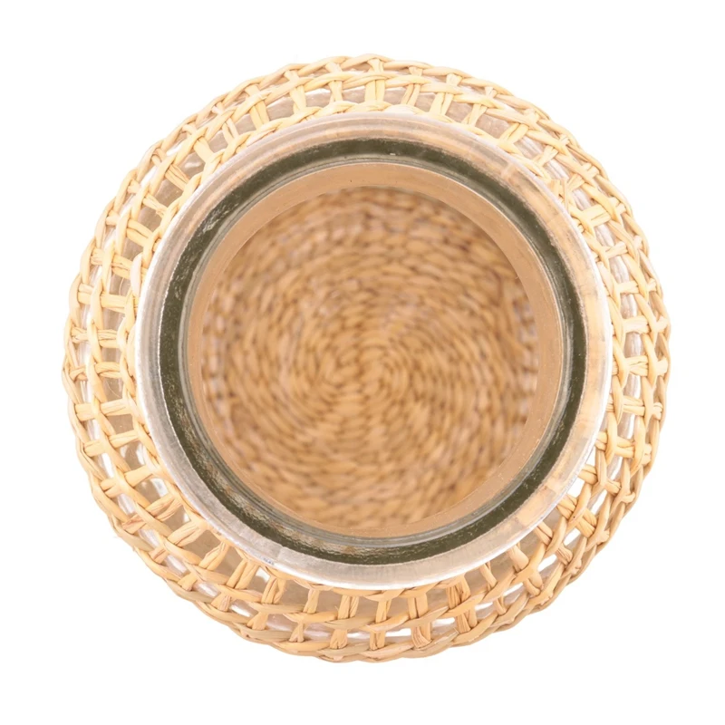 Straw Glass Flower Vase Japanese Flower Pot in the Nordic Contracted Flower Basket to -S