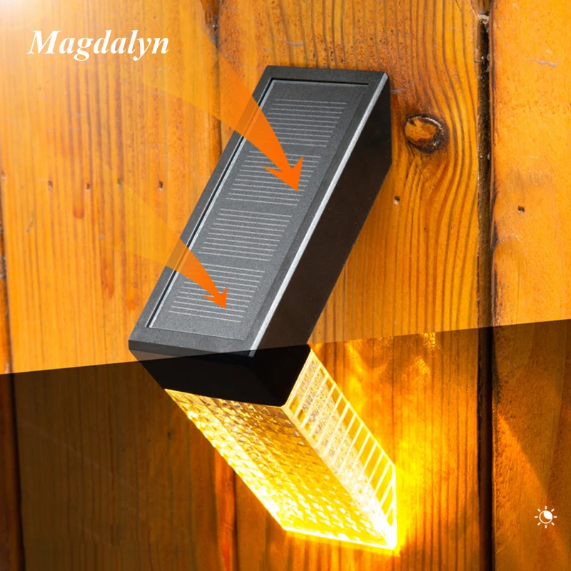 Magdalyn Solar Powered Licht Wasserdichte Outdoor RGB Indoor Gardern Pathway Nacht Deco Treppen Leuchte Zaun Hof Außen Led