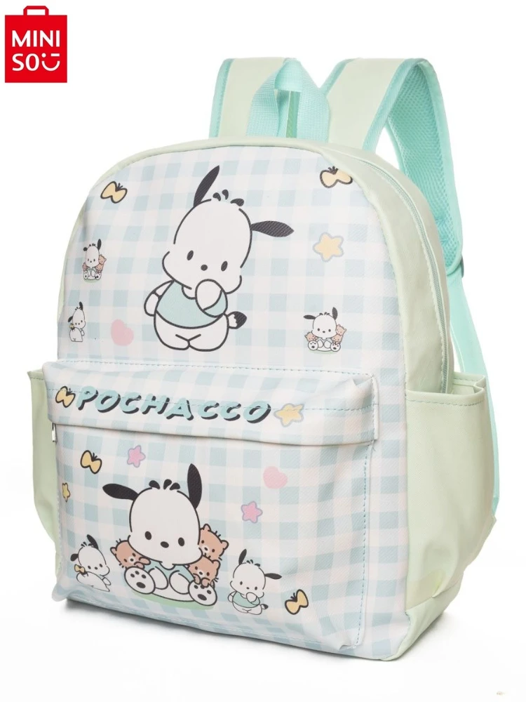 MINISO Sanrio Hello Kitty mochila para crianças, bonito Cartoon Kuromi, jardim de infância grande capacidade