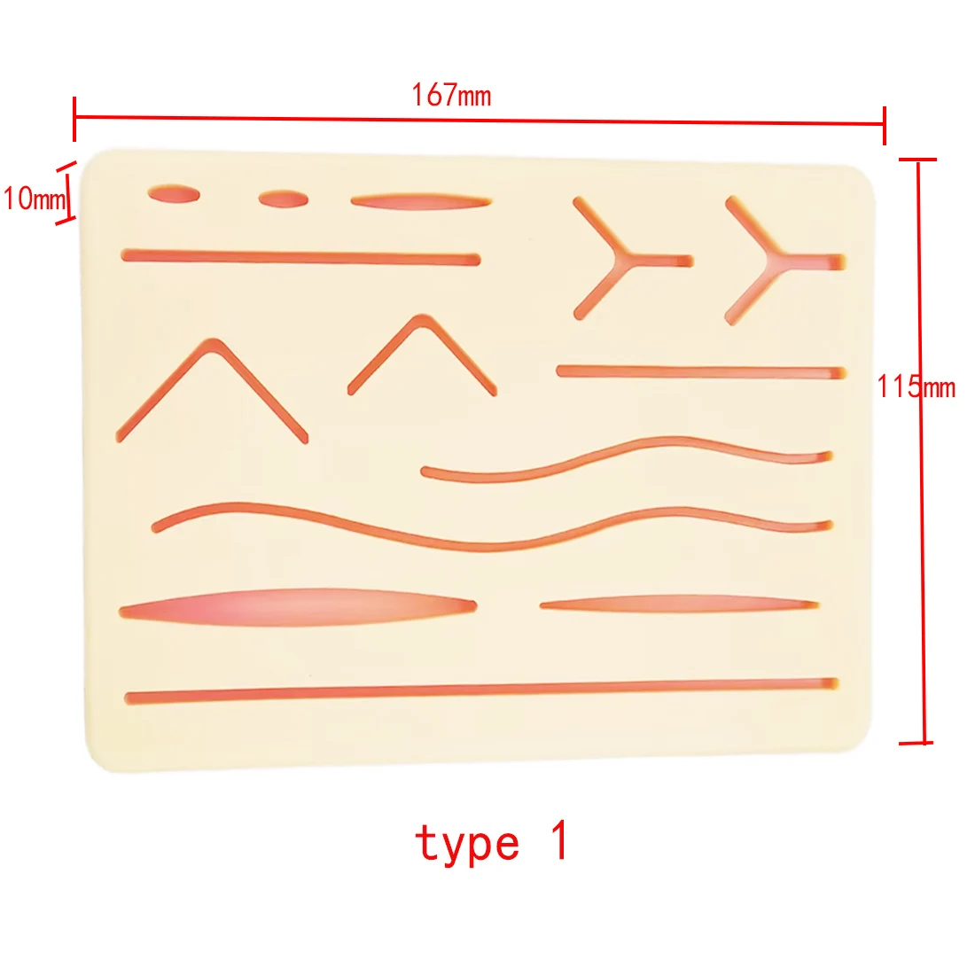 Medical Students Skin Suture Practice Model Double Eyelid Knotting Tool Surgical Simulation Wound Silicone Module