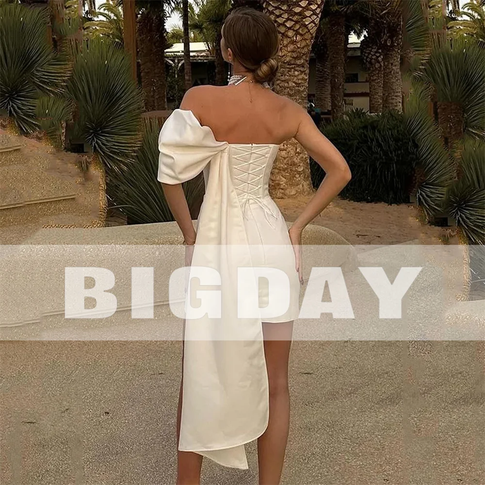 Elegant Short Wedding Dresses Sweetheart Off The Shoulder Pleat Open Back Bridal Gown Above-Knee Vestidos De Noiva Customized