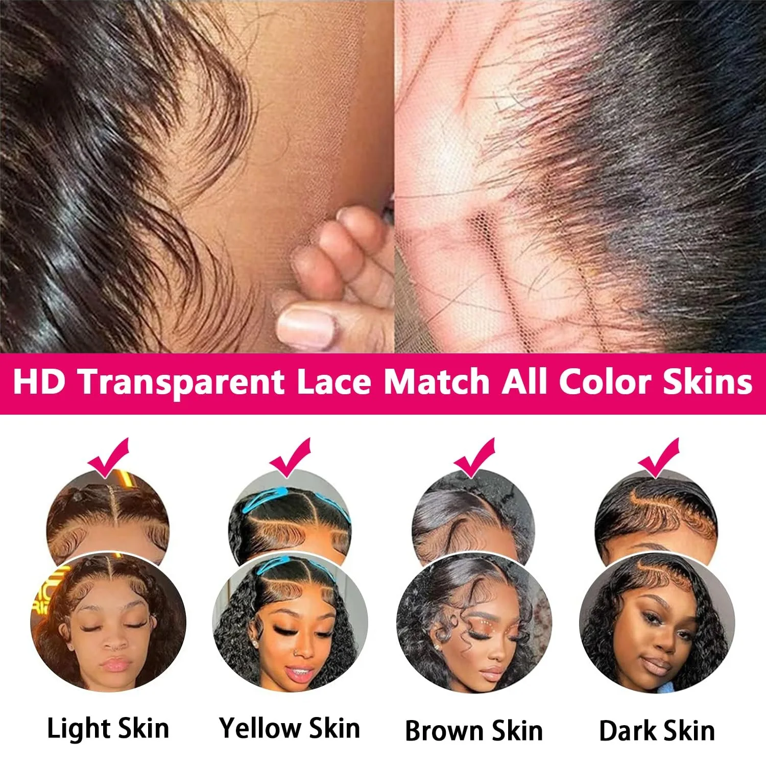 13x4 Lace Frontal Human Hair Kinky Curly Lace Frontal Closure Pre Plucked with Baby Hair Brazilian Human Hair Natural Black view 4