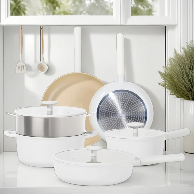 

Stainless Steel Cooking Cookware Pots And Pans Set Induction Cookware Non Toxic Healthy Shipping From The USA