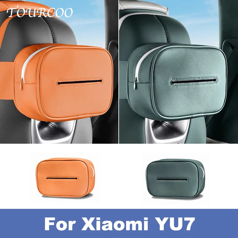 

For Xiaomi YU7 2025 2026 Car Seat Backrest Embedded Suspension Specialized Nappa Leather Tissue Box Accessories